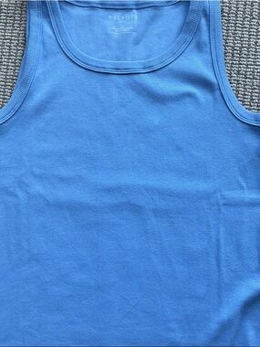 Talbots Vista Blue Blue Ribbed Scoop Neck Tank NWT
